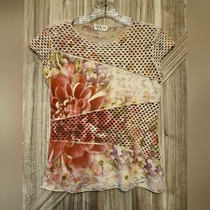 Vintage MKM Floral Mesh Women's Top